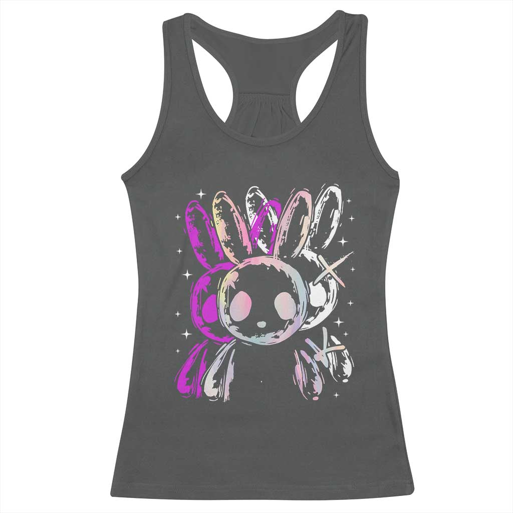 Horror Cute Bunny Rabbit Racerback Tank Top Horror Aesthetic TS12 Dark Heather Print Your Wear
