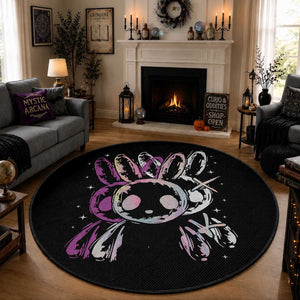 Horror Cute Bunny Rabbit Round Rug Horror Aesthetic