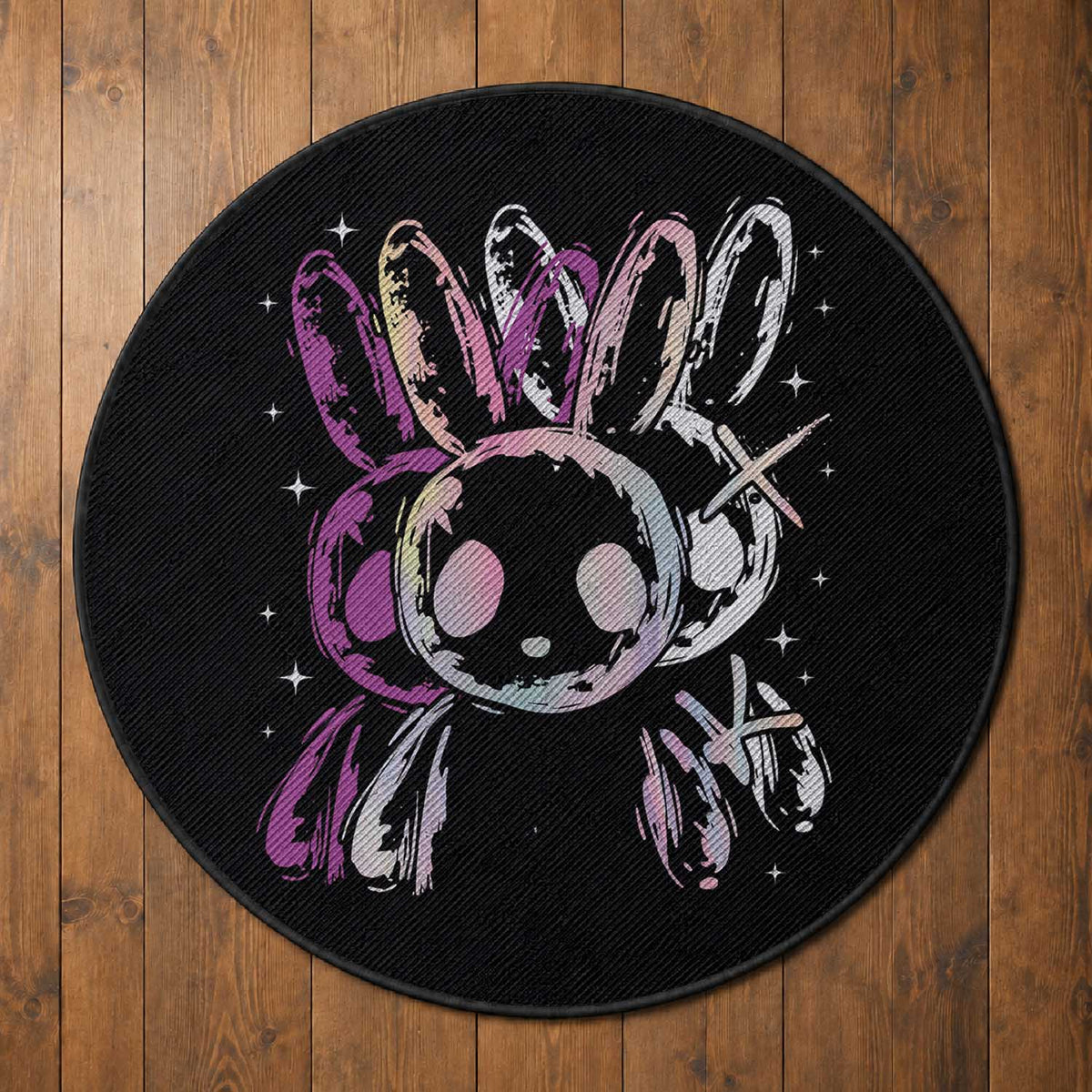 Horror Cute Bunny Rabbit Round Rug Horror Aesthetic