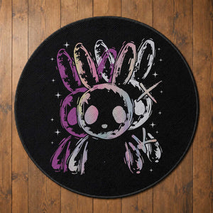 Horror Cute Bunny Rabbit Round Rug Horror Aesthetic