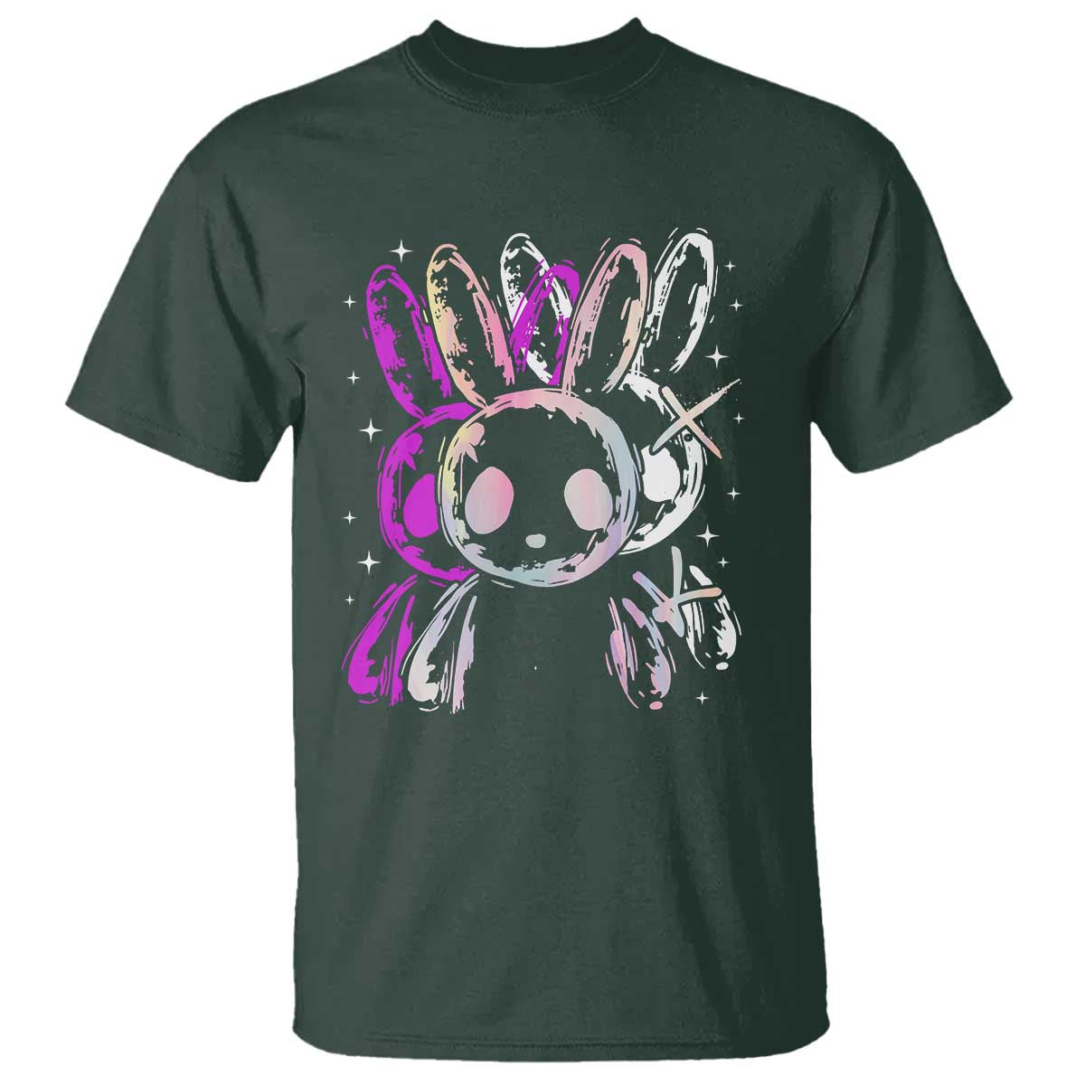 Horror Cute Bunny Rabbit T Shirt Horror Aesthetic TS12 Dark Forest Green Print Your Wear