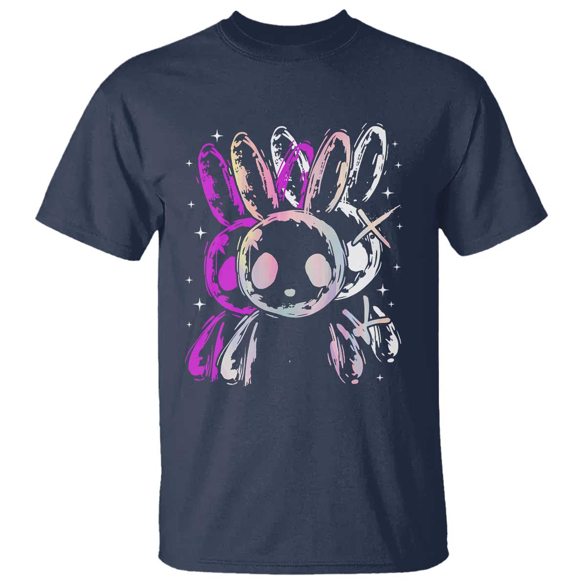 Horror Cute Bunny Rabbit T Shirt Horror Aesthetic TS12 Navy Print Your Wear
