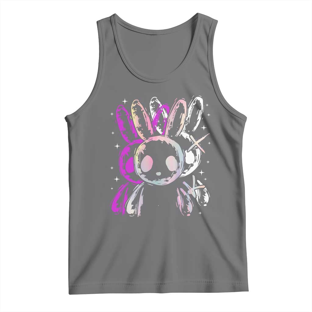 Horror Cute Bunny Rabbit Tank Top Horror Aesthetic TS12 Black Heather Print Your Wear