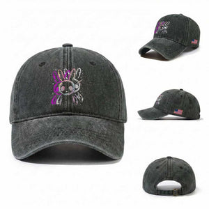 Horror Cute Bunny Rabbit Washed Cotton Baseball Cap Horror Aesthetic TS12 Washed Cap Universal Fit Dark Green Print Your Wear
