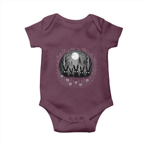 Creepy Cute Bunny Rabbits Baby Onesie Dark Horror Aesthetic TS12 Maroon Print Your Wear