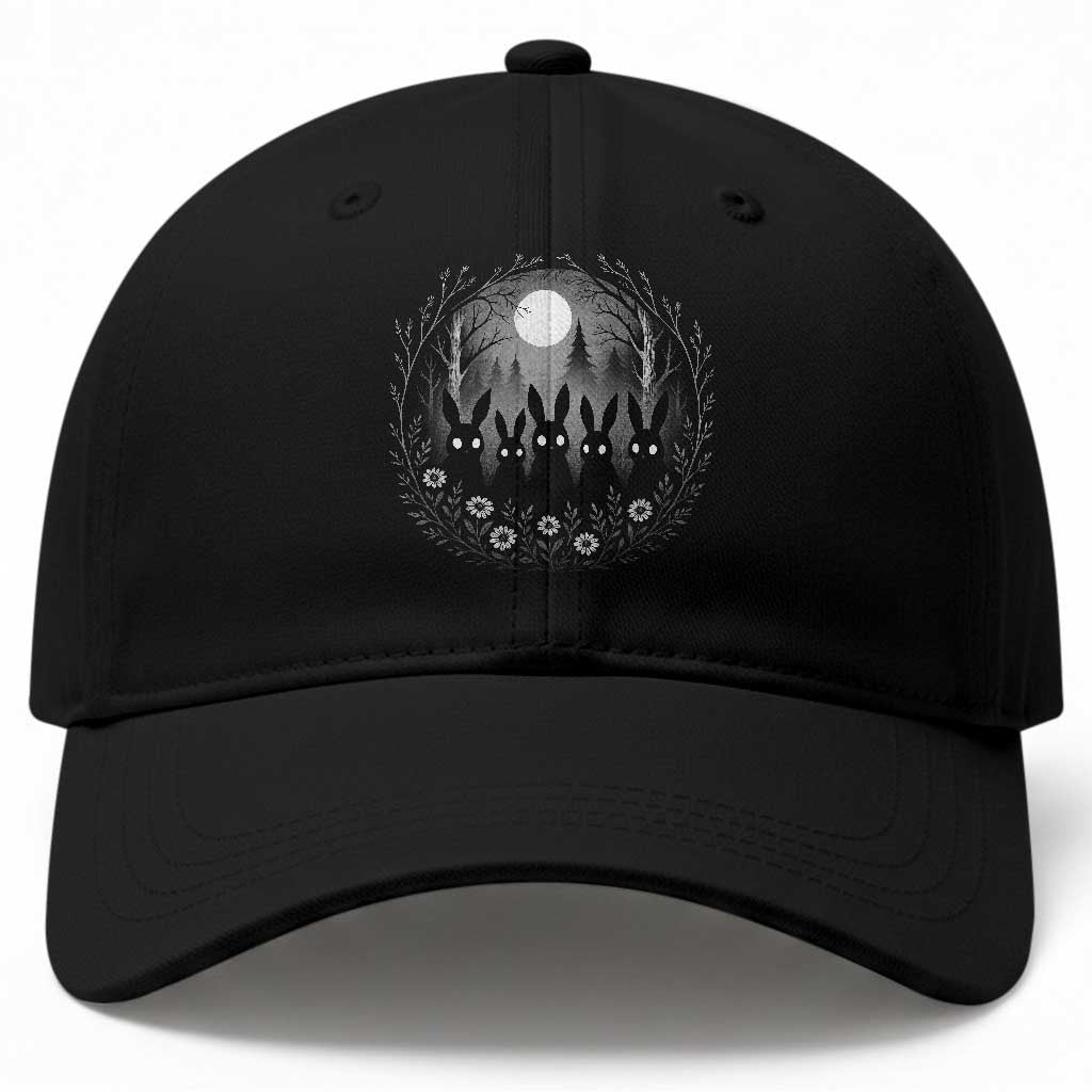 Creepy Cute Bunny Rabbits Baseball Cap Dark Horror Aesthetic TS12 Print Your Wear