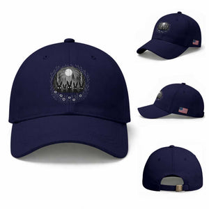 Creepy Cute Bunny Rabbits Baseball Cap Dark Horror Aesthetic TS12 Baseball Cap Universal Fit Dark Blue Print Your Wear