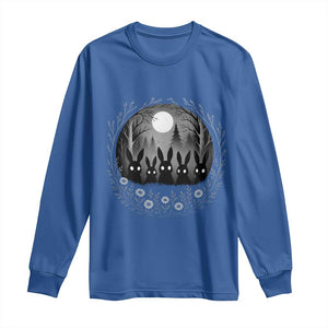 Creepy Cute Bunny Rabbits Long Sleeve Shirt Dark Horror Aesthetic TS12 Royal Blue Print Your Wear