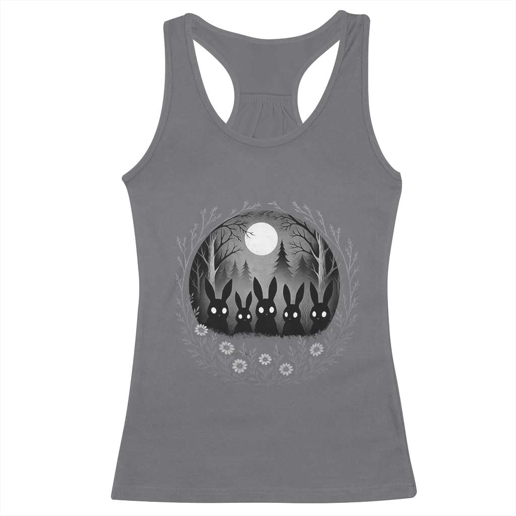 Creepy Cute Bunny Rabbits Racerback Tank Top Dark Horror Aesthetic TS12 Charcoal Print Your Wear