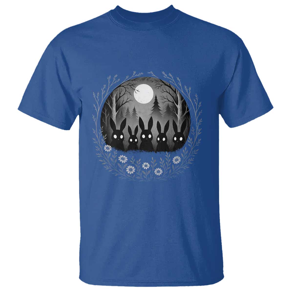 Creepy Cute Bunny Rabbits T Shirt Dark Horror Aesthetic TS12 Royal Blue Print Your Wear