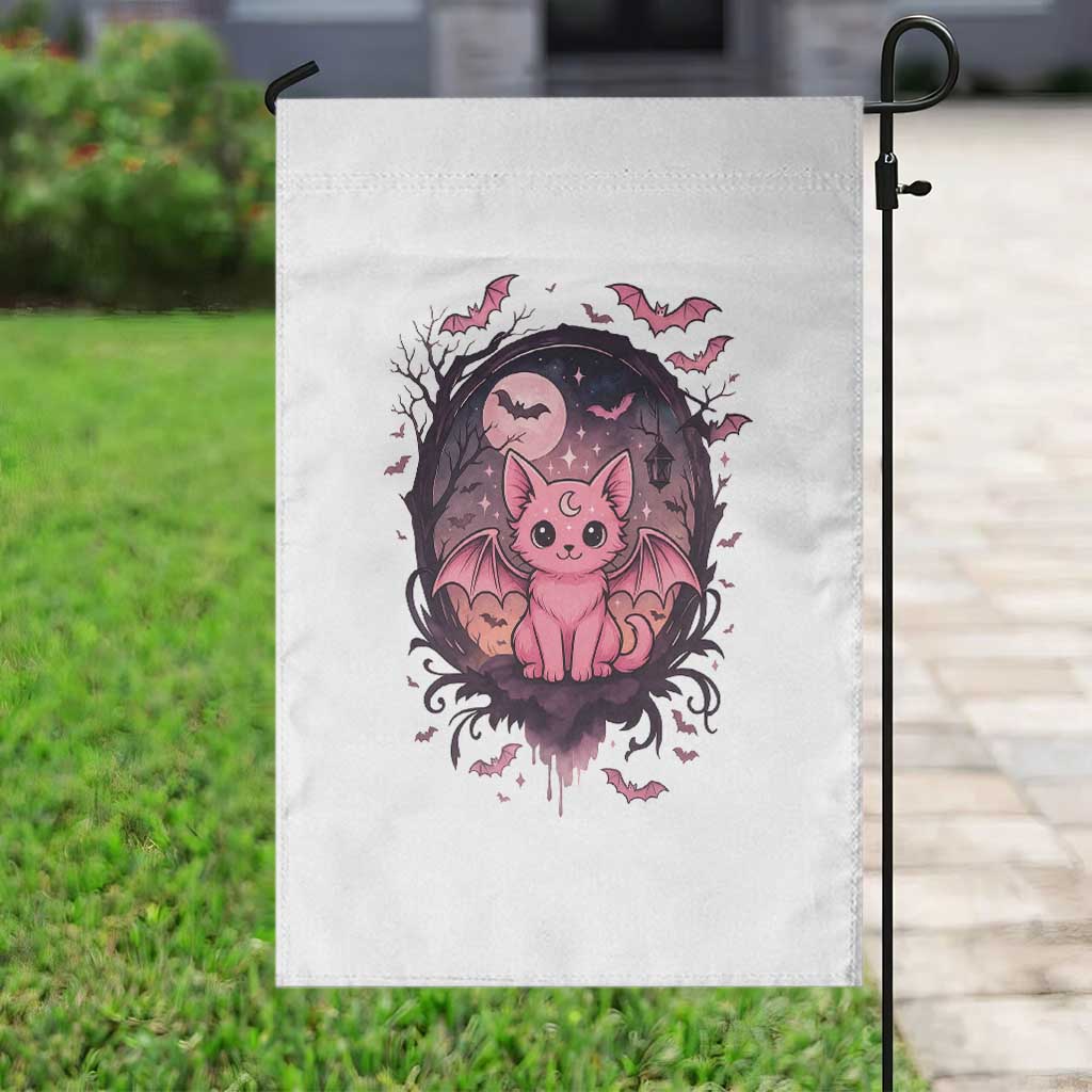 Cute Pastel Goth Bat Cat Garden Flag Funny Gothic Halloween Art TS12 Print Your Wear