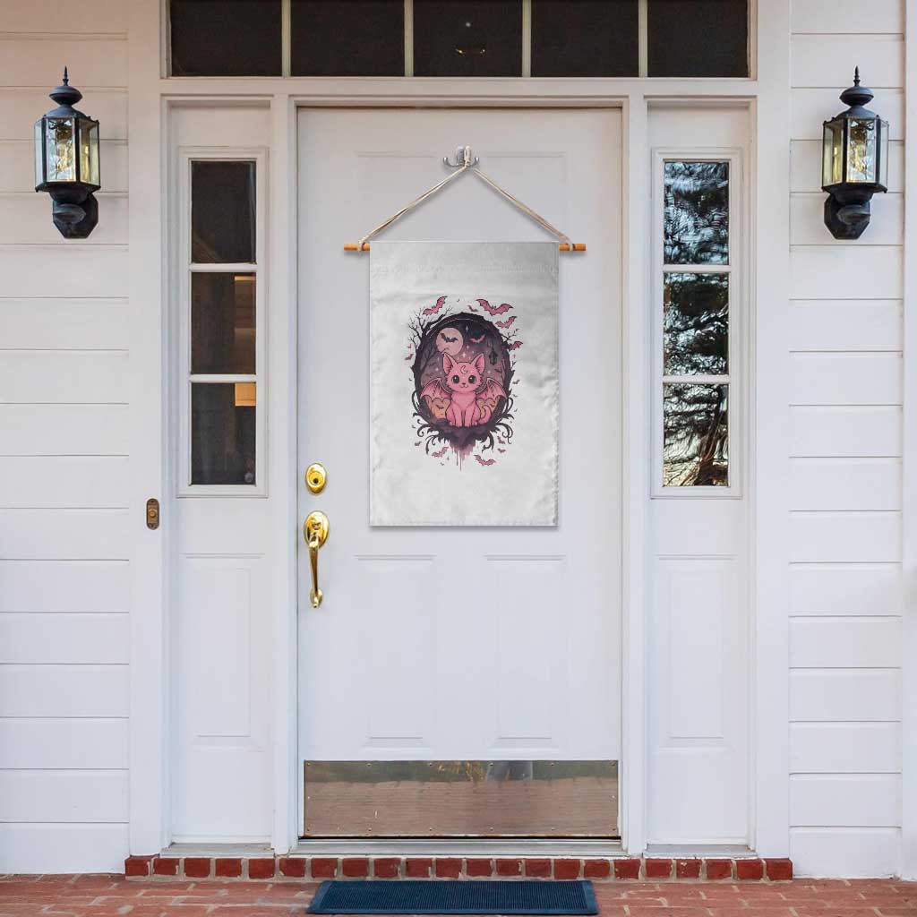 Cute Pastel Goth Bat Cat Garden Flag Funny Gothic Halloween Art TS12 Print Your Wear