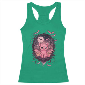 Cute Pastel Goth Bat Cat Racerback Tank Top Funny Gothic Halloween Art TS12 Irish Green Print Your Wear