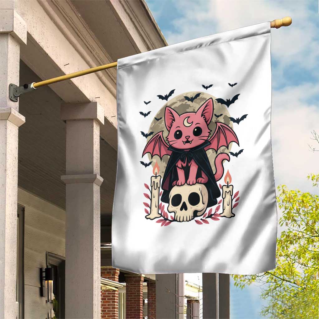 Cute Pastel Goth Vampire Cat Garden Flag Funny Gothic Halloween Art TS12 Print Your Wear