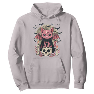 Cute Pastel Goth Vampire Cat Hoodie Funny Gothic Halloween Art TS12 Ice Gray Print Your Wear