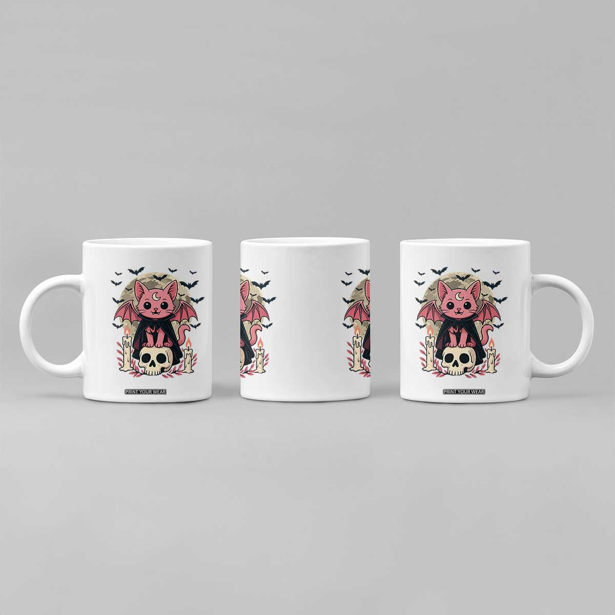 Cute Pastel Goth Vampire Cat Coffee Mug Funny Gothic Halloween Art TS12 Print Your Wear