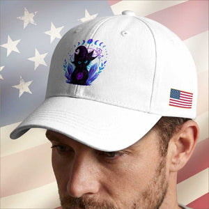 Witchy Black Cat Baseball Cap Funny Spellcasting Pastel Goth Aesthetic TS12 Print Your Wear
