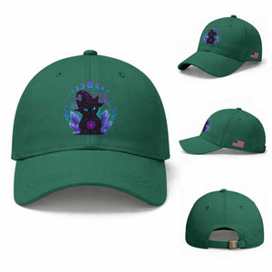 Witchy Black Cat Baseball Cap Funny Spellcasting Pastel Goth Aesthetic TS12 Baseball Cap Universal Fit Irish Green Print Your Wear