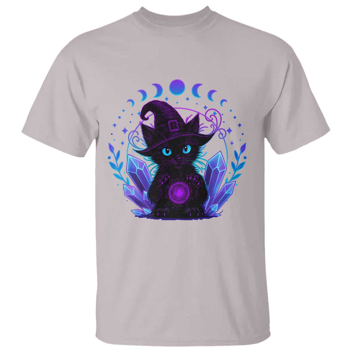 Witchy Black Cat T Shirt Funny Spellcasting Pastel Goth Aesthetic TS12 Ice Gray Print Your Wear