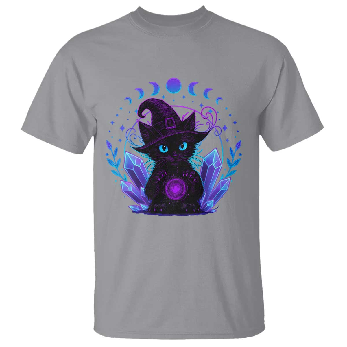 Witchy Black Cat T Shirt Funny Spellcasting Pastel Goth Aesthetic TS12 Sport Gray Print Your Wear