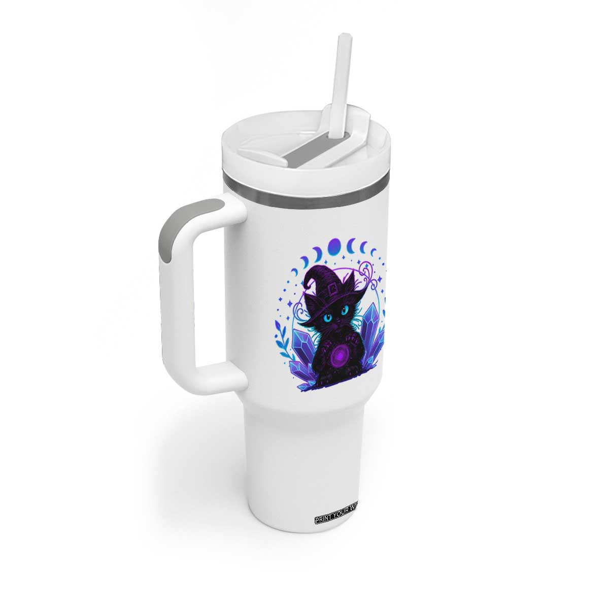 Witchy Black Cat Tumbler With Handle Funny Spellcasting Pastel Goth Aesthetic TS12 Print Your Wear