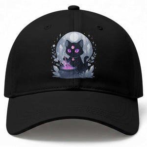 Witchy Black Cat Baseball Cap Brewing Magic Funny Pastel Goth Art TS12 Print Your Wear