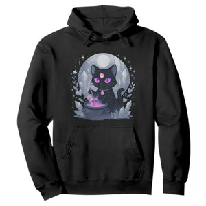 Witchy Black Cat Hoodie Brewing Magic Funny Pastel Goth Art TS12 Black Print Your Wear