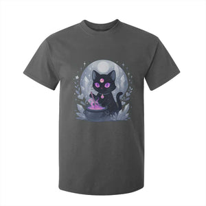 Witchy Black Cat T Shirt For Kid Brewing Magic Funny Pastel Goth Art TS12 Dark Heather Print Your Wear