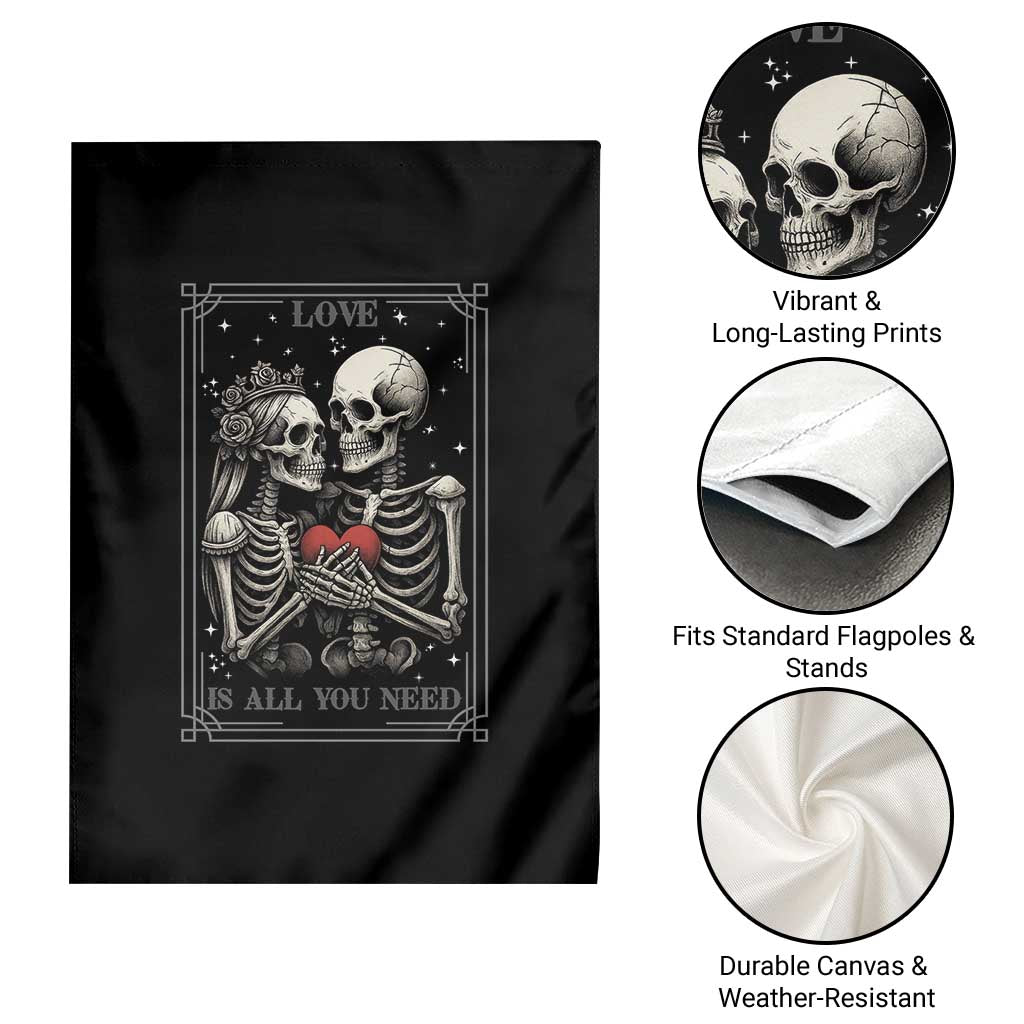 Love Is All You Need Garden Flag Skeleton Lovers Funny Halloween Tarot TS12 Print Your Wear