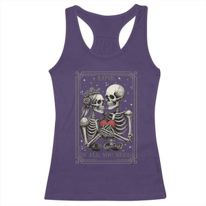 Love Is All You Need Racerback Tank Top Skeleton Lovers Funny Halloween Tarot TS12 Purple Print Your Wear