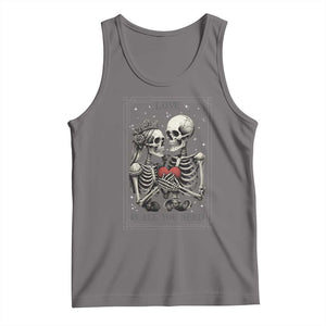 Love Is All You Need Tank Top Skeleton Lovers Funny Halloween Tarot TS12 Deep Heather Print Your Wear