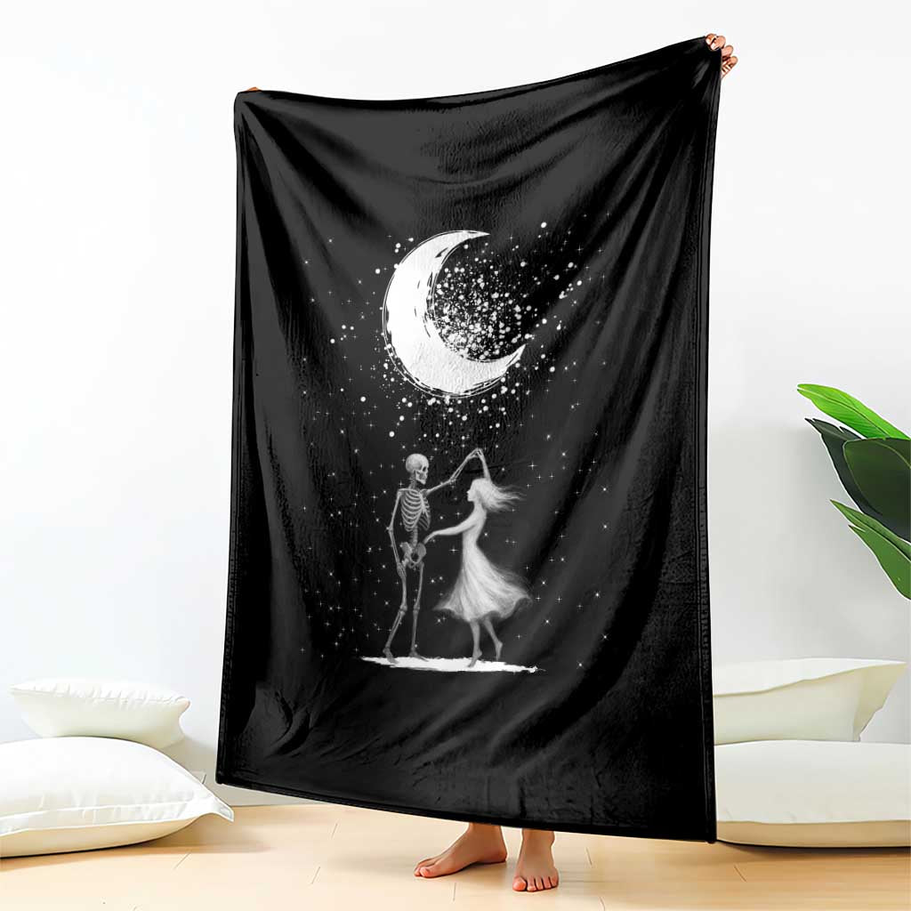 Skeleton Lover Dancing Under The Moon Dark Romantic Art Throw Blanket TS12 Print Your Wear