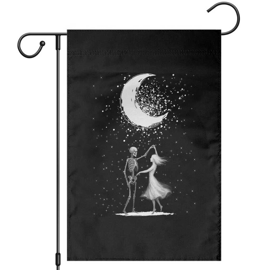 Skeleton Lover Dancing Under The Moon Dark Romantic Art Garden Flag TS12 Black Print Your Wear
