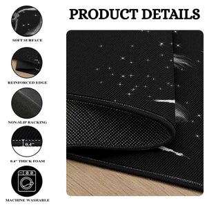 Skeleton Lover Dancing Under The Moon Dark Romantic Art Round Rug