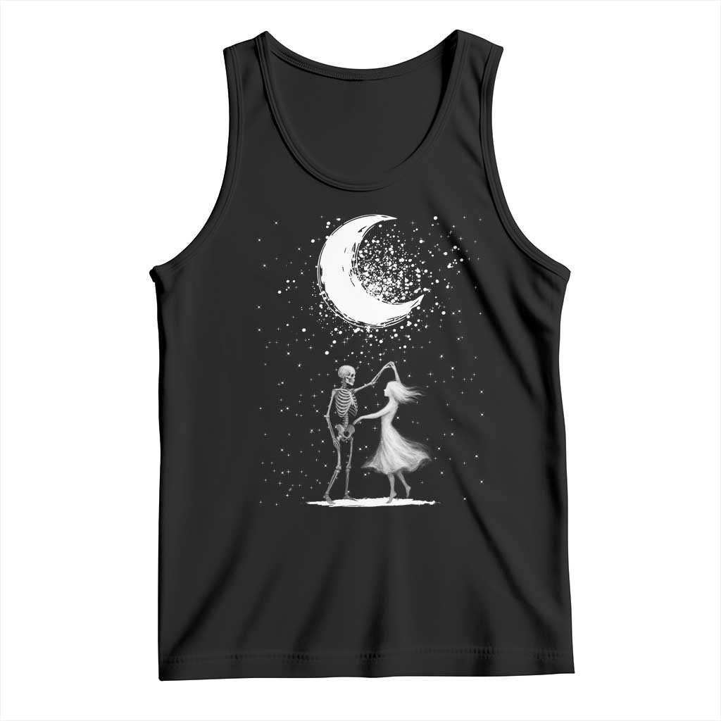 Skeleton Lover Dancing Under The Moon Dark Romantic Art Tank Top TS12 Black Print Your Wear