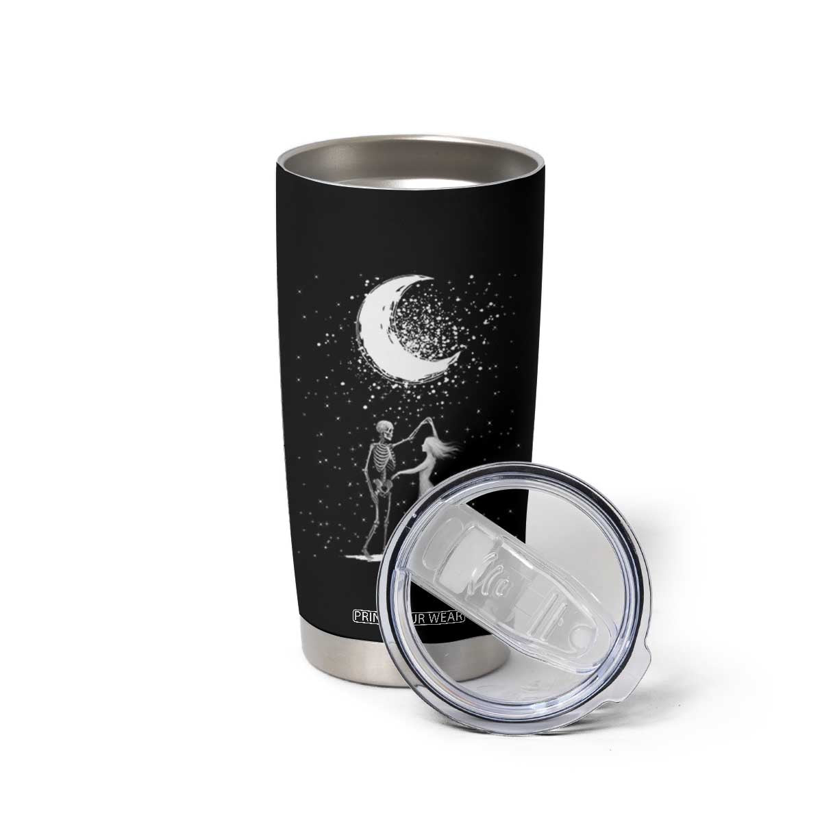 Skeleton Lover Dancing Under The Moon Dark Romantic Art Tumbler Cup TS12 Print Your Wear
