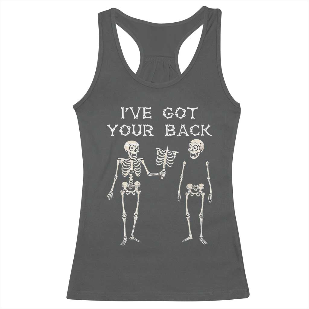 Funny Skeleton Racerback Tank Top I Have Got Your Back Bone Pun TS12 Dark Heather Print Your Wear