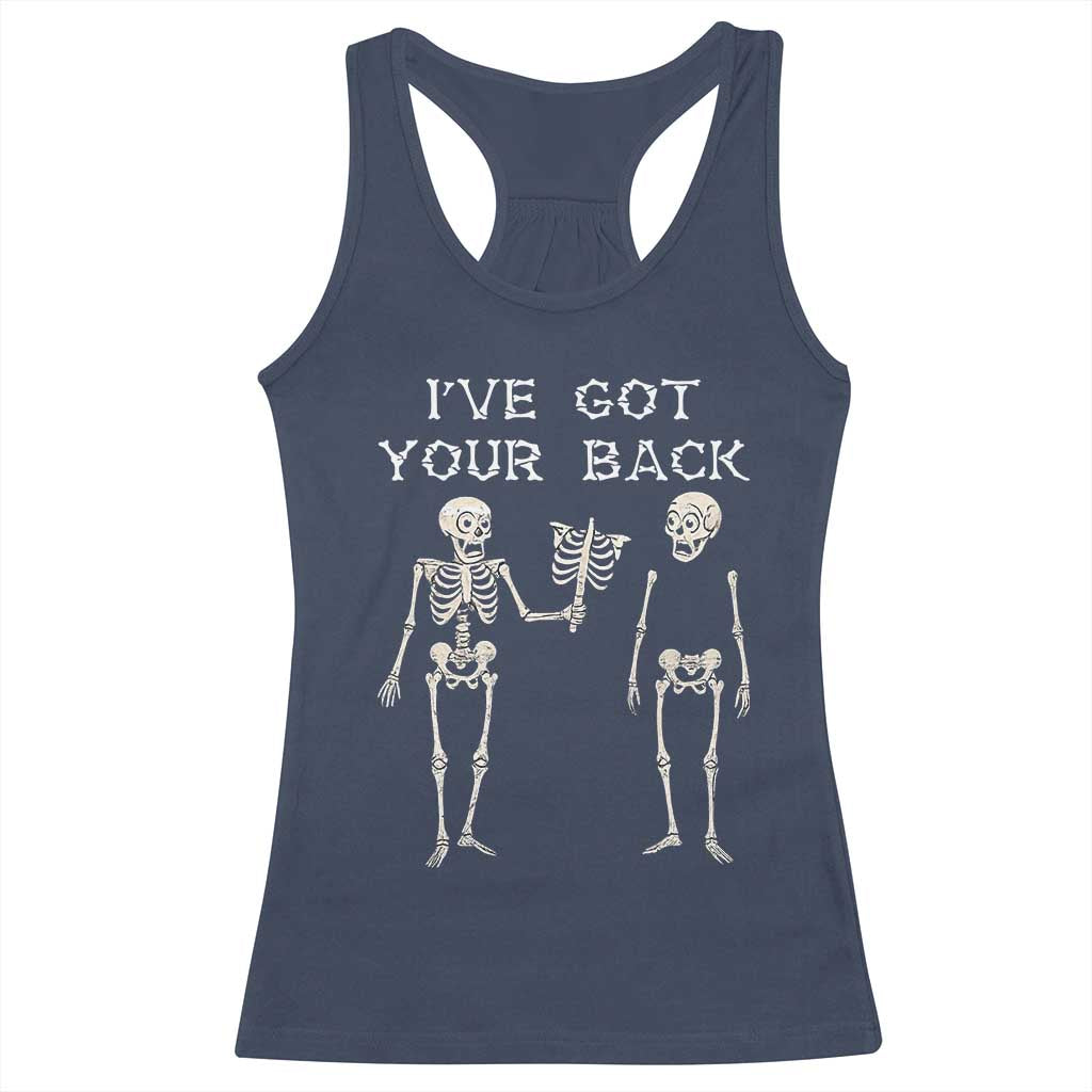 Funny Skeleton Racerback Tank Top I Have Got Your Back Bone Pun TS12 Navy Print Your Wear