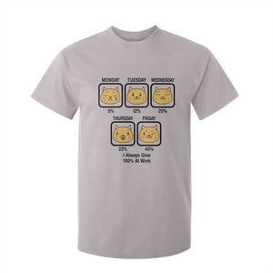 Funny Cat Office Mood T Shirt For Kid I Always Give 100% At Work Quote TS12 Ice Gray Print Your Wear