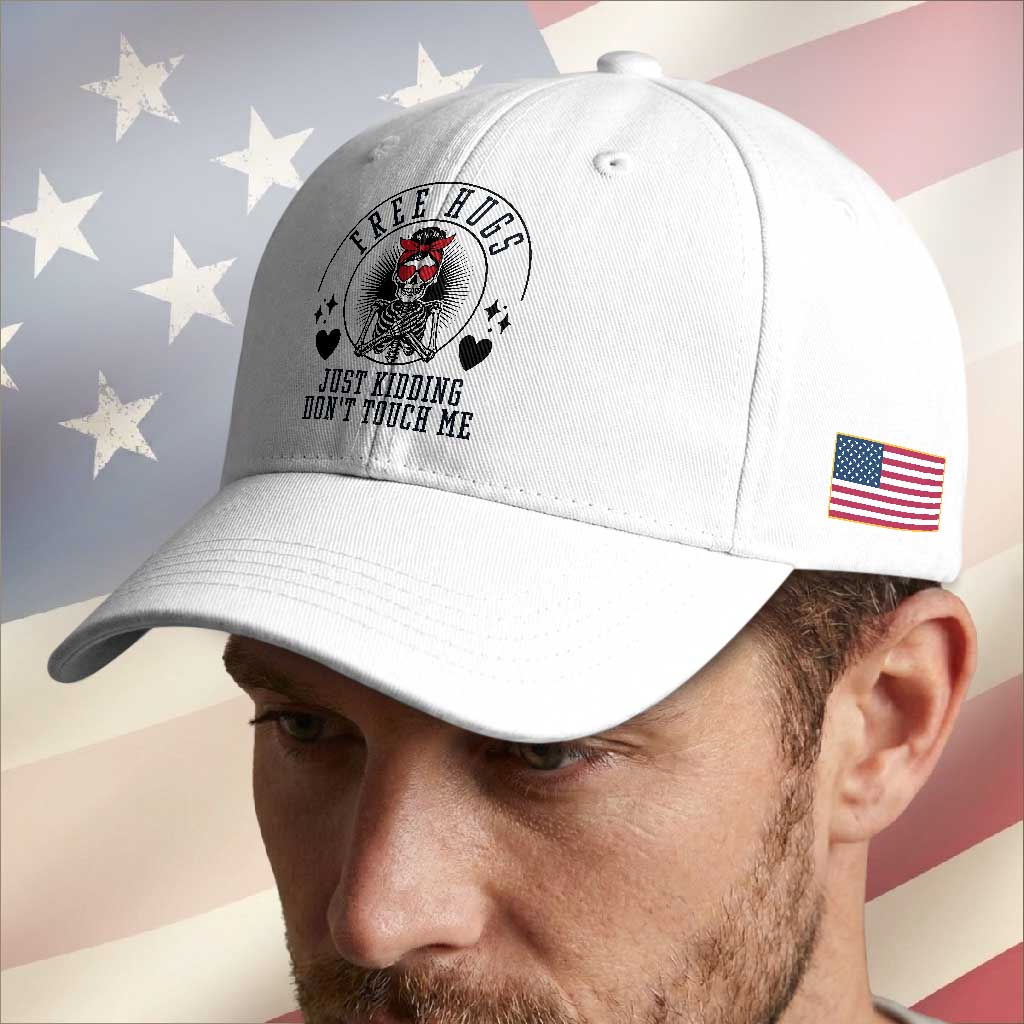 Funny Skeleton Sarcastic Gift Baseball Cap Free Hugs Do Not Touch Me TS12 Print Your Wear