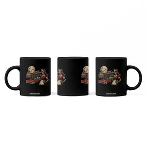 Route Highway 666 Diner Skeleton Waitress Coffee Mug Vintage Spooky Halloween Road Trip