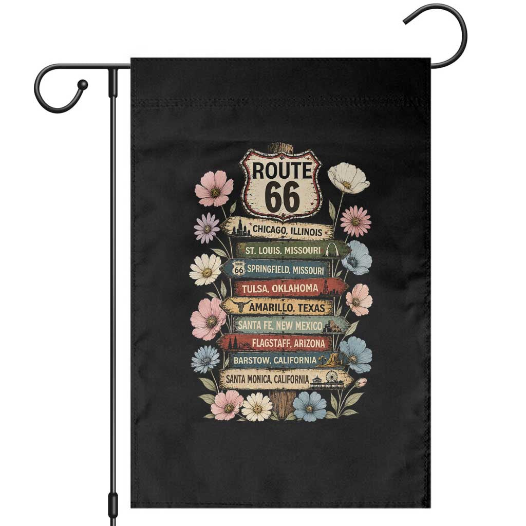 8 States Chicago To Santa Monica Road Trip Gift Garden Flag Route Highway 66 Wildflower Sign