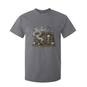 Haunted Radio Halloween Skull Ghost T Shirt For Kid Spooky Music Distressed Gothic Gift