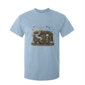 Haunted Radio Halloween Skull Ghost T Shirt For Kid Spooky Music Distressed Gothic Gift