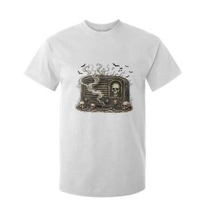 Haunted Radio Halloween Skull Ghost T Shirt For Kid Spooky Music Distressed Gothic Gift