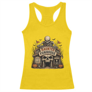 Haunted Funhouse Skeleton Halloween Racerback Tank Top Enter If You Dare Spooky Carnival Gift