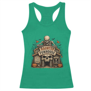 Haunted Funhouse Skeleton Halloween Racerback Tank Top Enter If You Dare Spooky Carnival Gift