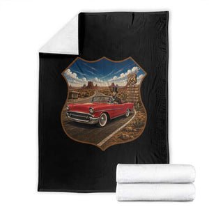 Funny Abraham Lincoln Route Highway 66 Throw Blanket Historical Parody Patriotic Road Trip