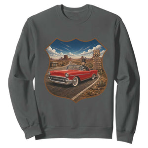 Funny Abraham Lincoln Route Highway 66 Sweatshirt Historical Parody Patriotic Road Trip