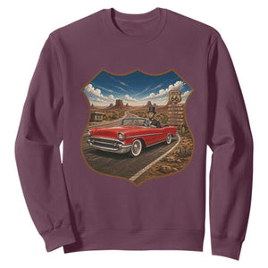 Funny Abraham Lincoln Route Highway 66 Sweatshirt Historical Parody Patriotic Road Trip